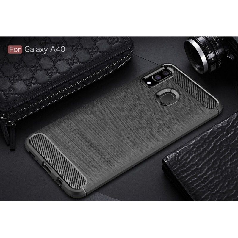 Coque Samsung Galaxy A40 Fibre Carbone Brossée