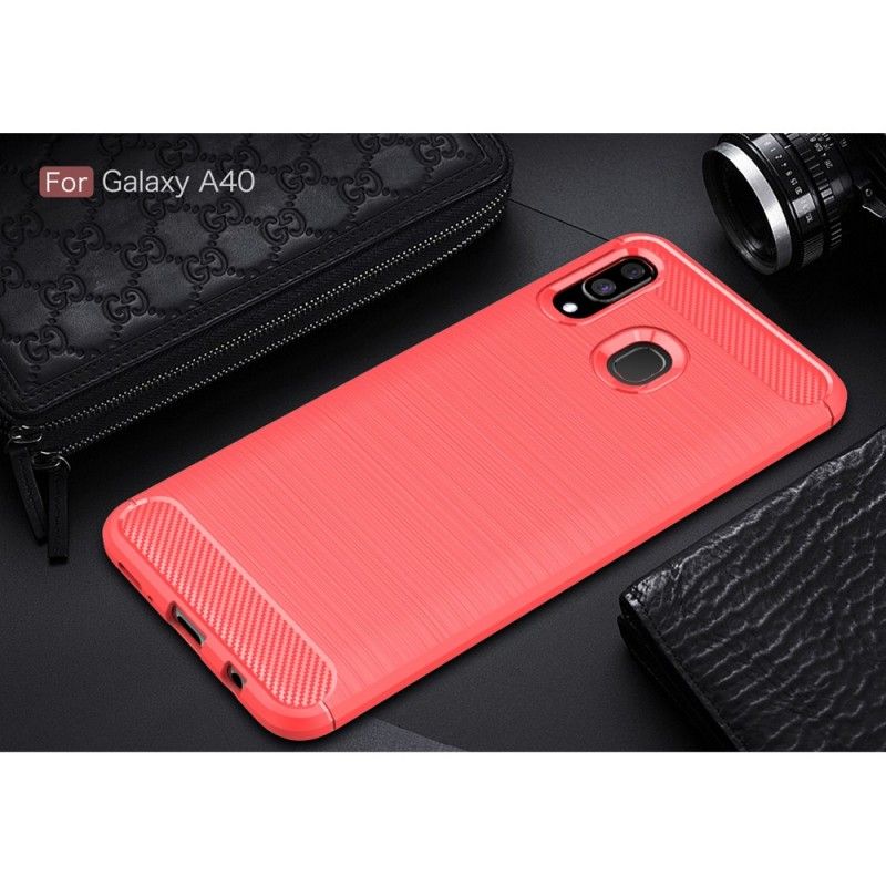 Coque Samsung Galaxy A40 Fibre Carbone Brossée