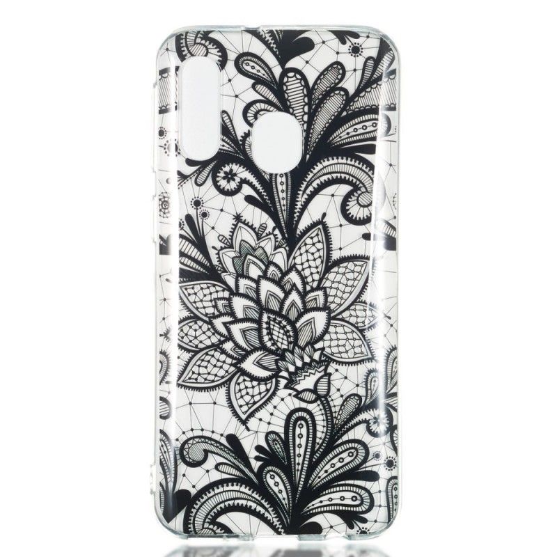 Coque Samsung Galaxy A40 Fleur Brodée