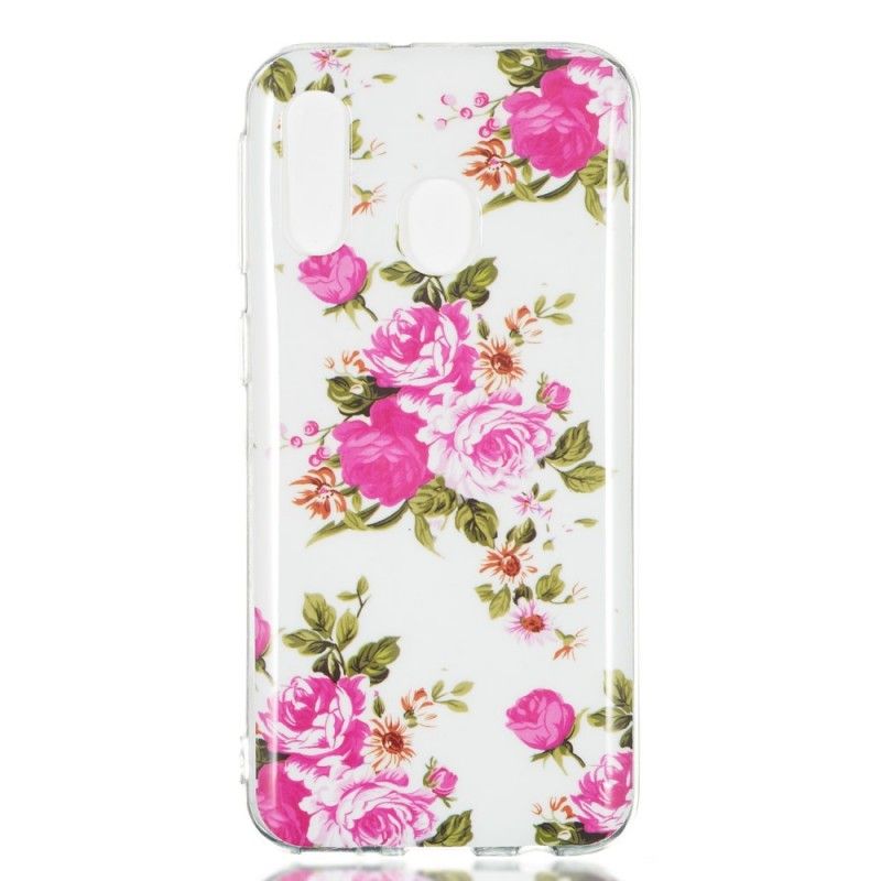 Coque Samsung Galaxy A40 Fleurs Liberty Fluorescente