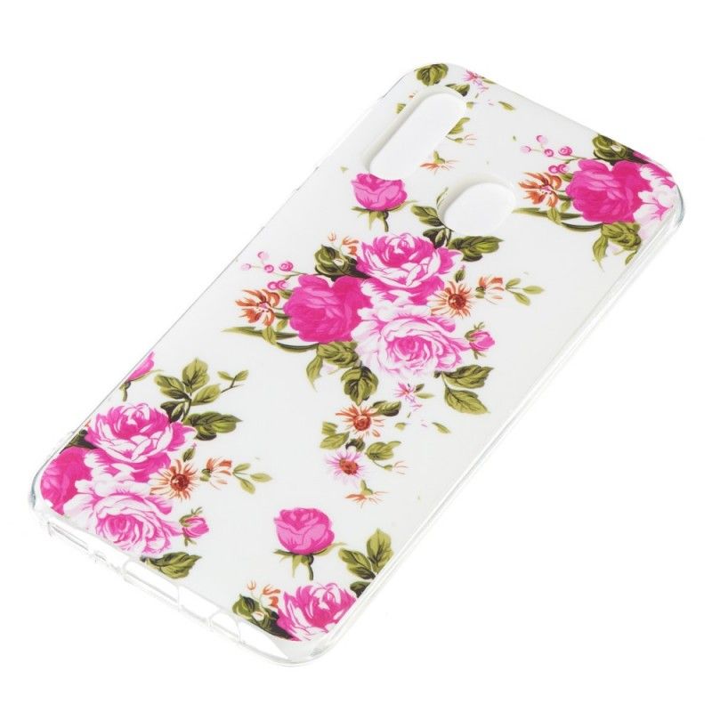 Coque Samsung Galaxy A40 Fleurs Liberty Fluorescente