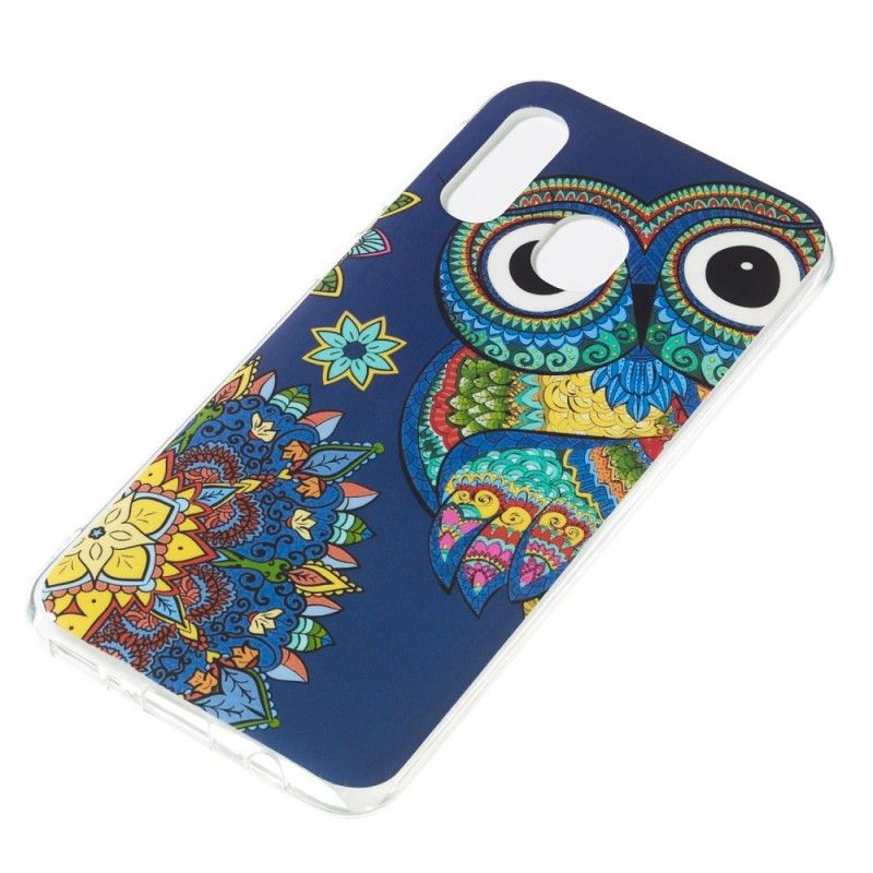 Coque Samsung Galaxy A40 Hibou Mandala Fluorescente