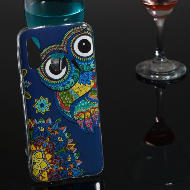 Coque Samsung Galaxy A40 Hibou Mandala Fluorescente