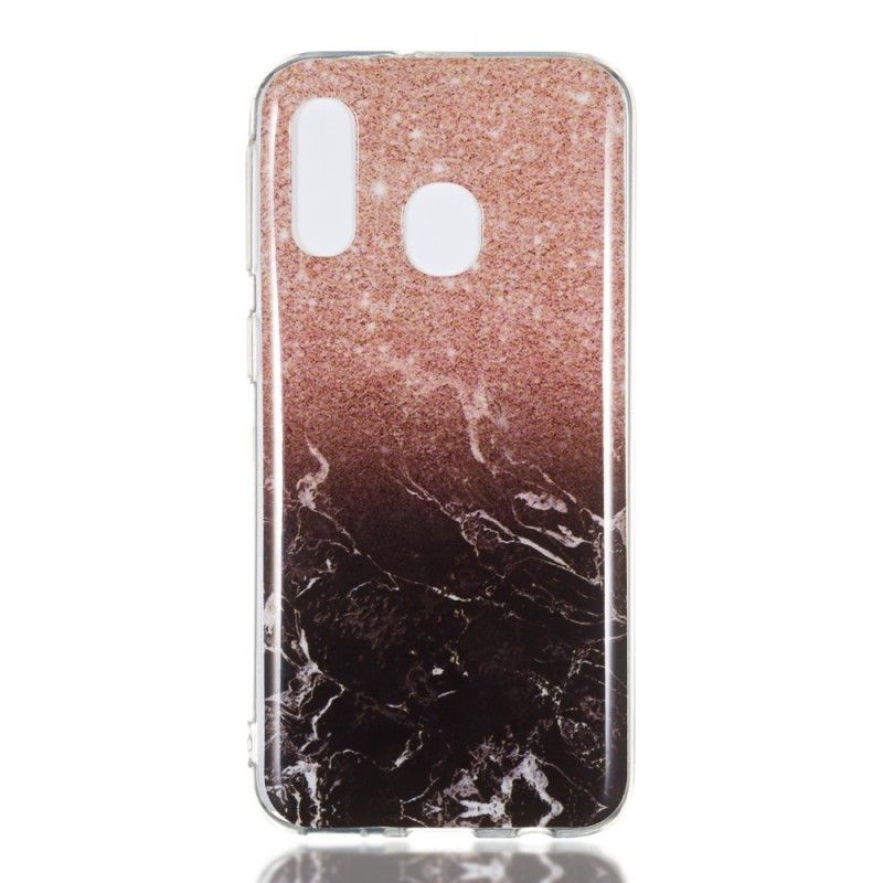 Coque Samsung Galaxy A40 Marbre Paillettes