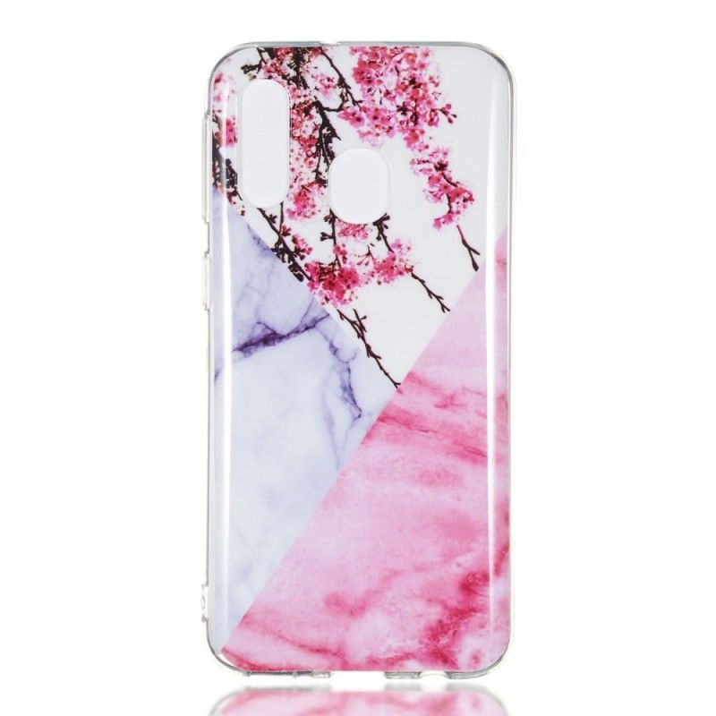 Coque Samsung Galaxy A40 Marbrée Fleurs De Prunier