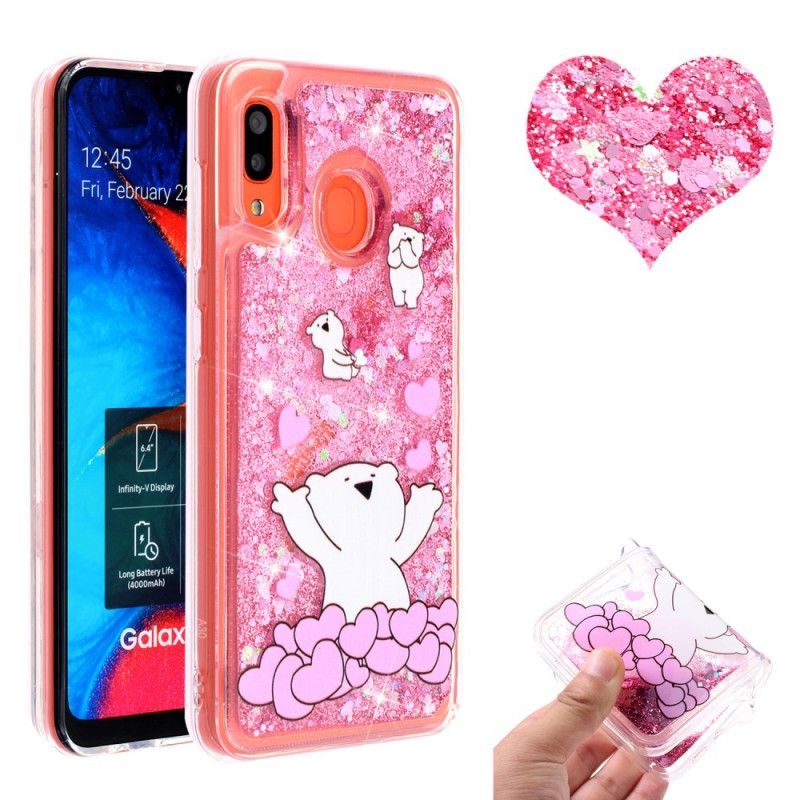 Coque Samsung Galaxy A40 Oursons Paillettes