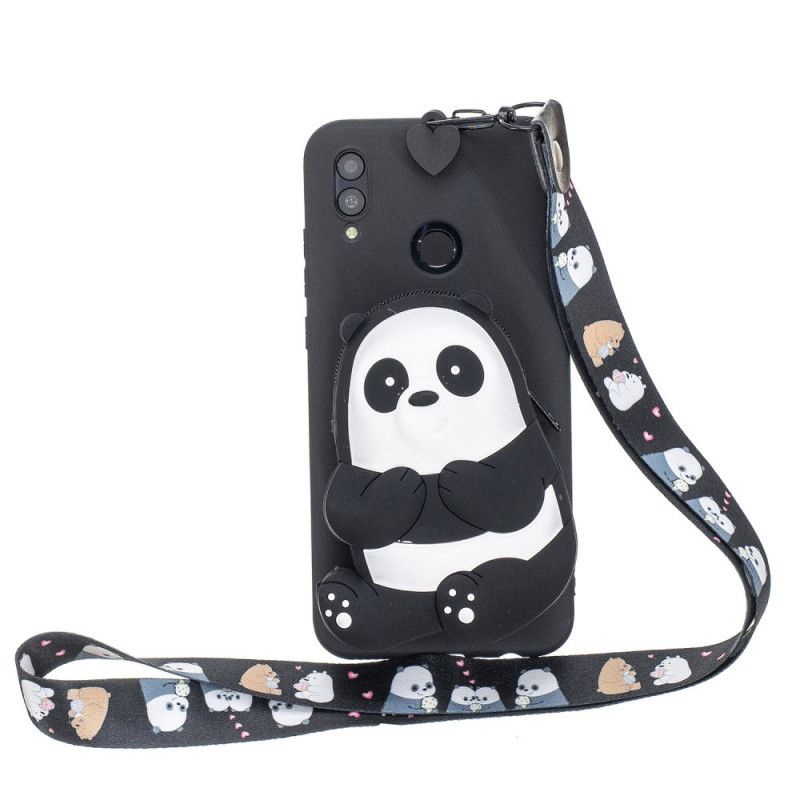 Coque Samsung Galaxy A40 Panda Portefeuille Et Bandoulière