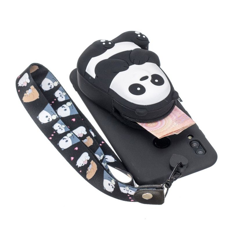 Coque Samsung Galaxy A40 Panda Portefeuille Et Bandoulière