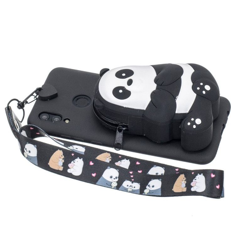 Coque Samsung Galaxy A40 Panda Portefeuille Et Bandoulière