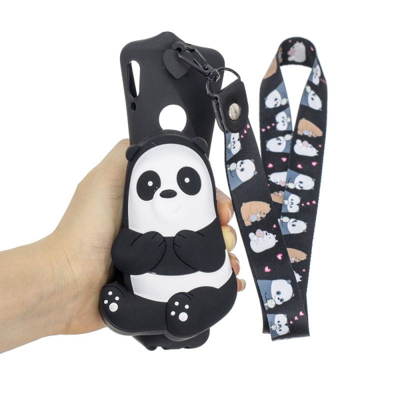 Coque Samsung Galaxy A40 Panda Portefeuille Et Bandoulière