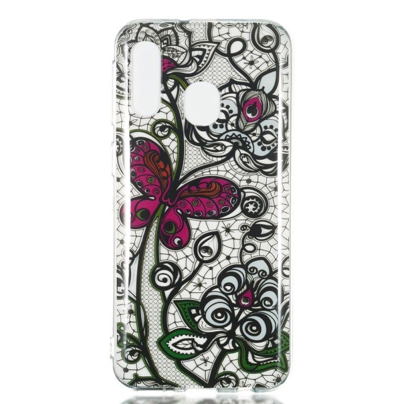 Coque Samsung Galaxy A40 Papillon Et Dentelle