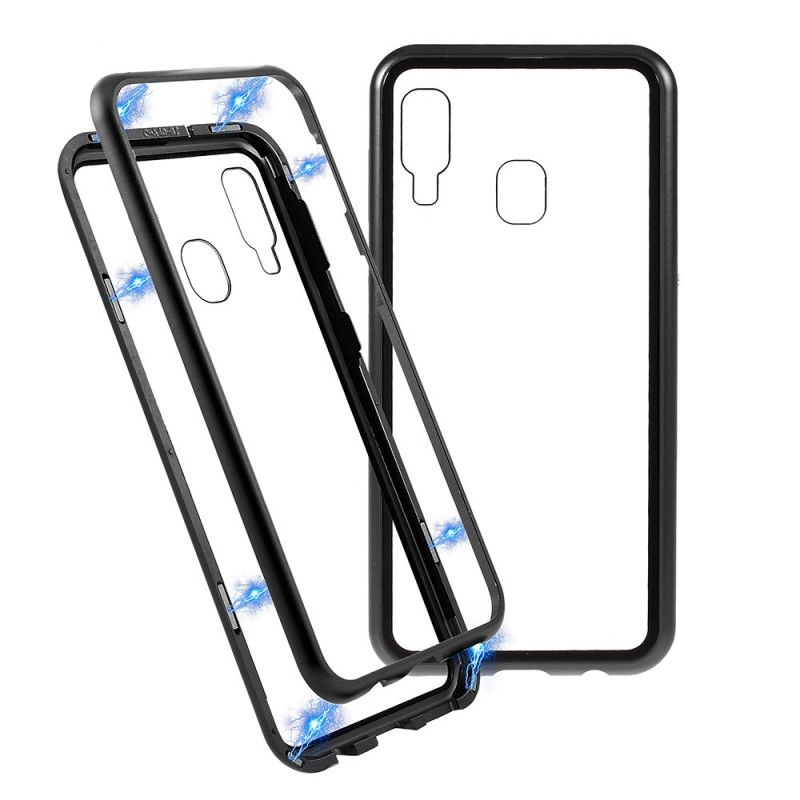 Coque Samsung Galaxy A40 Rebords Métal Et Verre Trempé