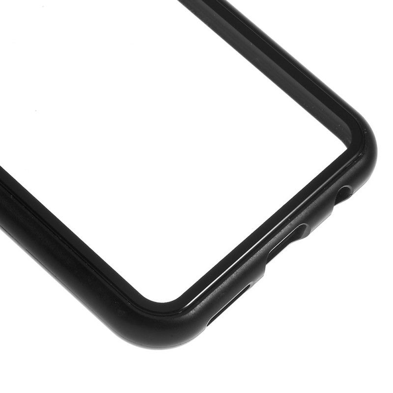 Coque Samsung Galaxy A40 Rebords Métal Et Verre Trempé