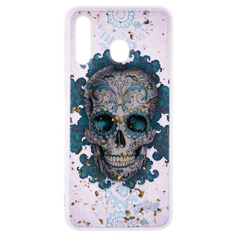 Coque Samsung Galaxy A40 Tête De Mort Bleue