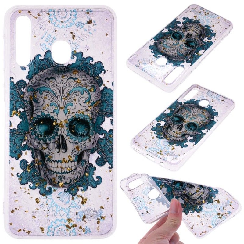 Coque Samsung Galaxy A40 Tête De Mort Bleue