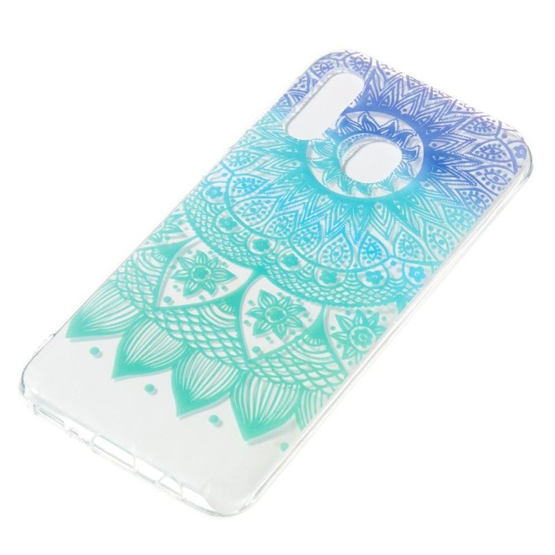 Coque Samsung Galaxy A40 Transparente Mandala Bleu