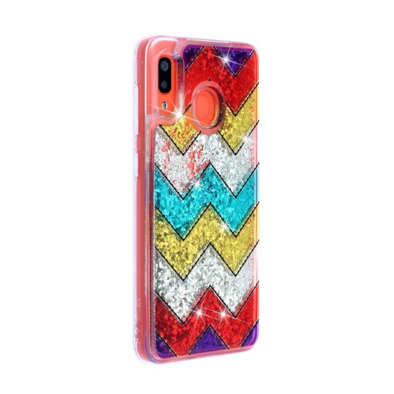 Coque Samsung Galaxy A40 Zig Zag Paillettes