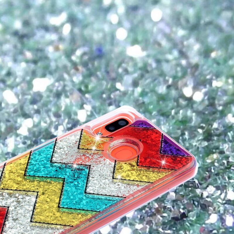 Coque Samsung Galaxy A40 Zig Zag Paillettes