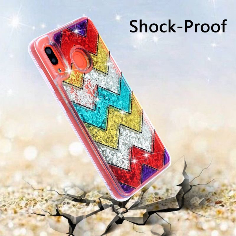 Coque Samsung Galaxy A40 Zig Zag Paillettes