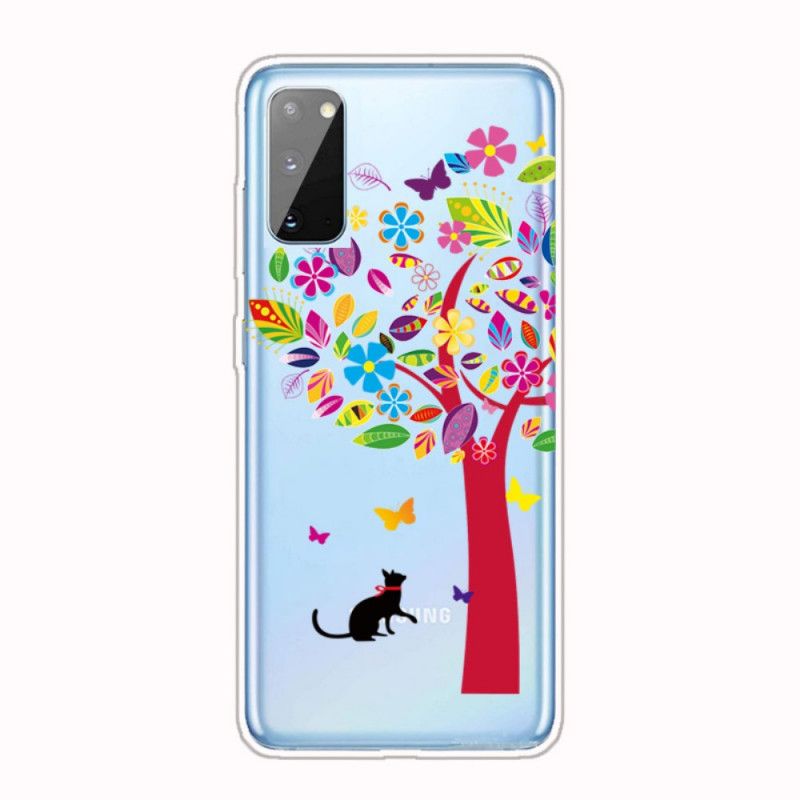 Coque Samsung Galaxy A41 Chat Sous L'arbre