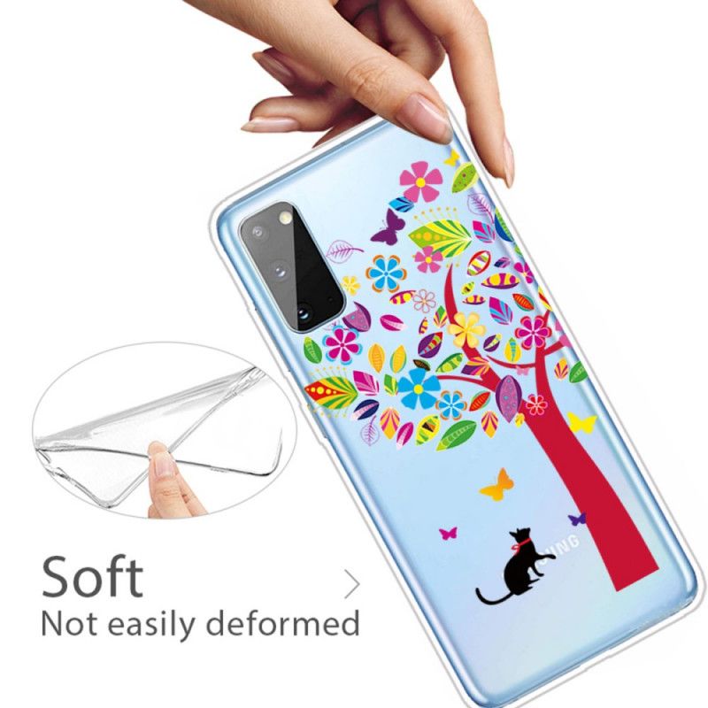 Coque Samsung Galaxy A41 Chat Sous L'arbre