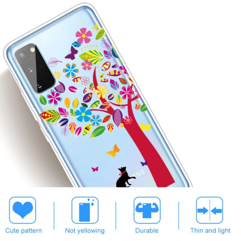 Coque Samsung Galaxy A41 Chat Sous L'arbre