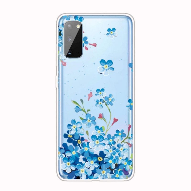 Coque Samsung Galaxy A41 Fleurs Bleues