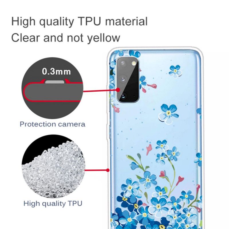 Coque Samsung Galaxy A41 Fleurs Bleues