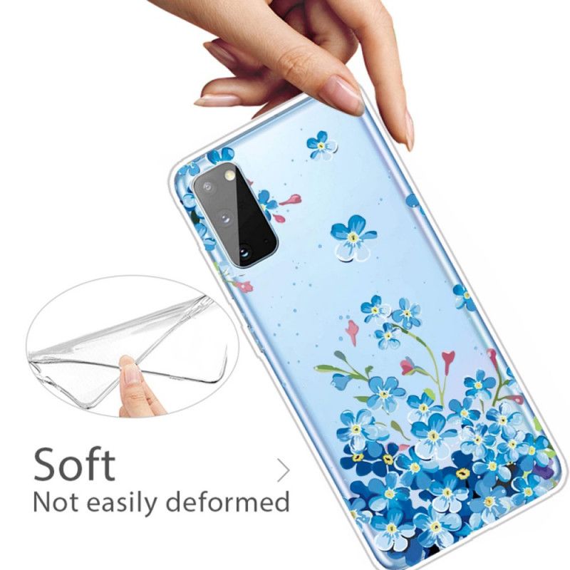 Coque Samsung Galaxy A41 Fleurs Bleues