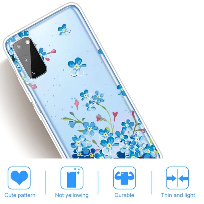 Coque Samsung Galaxy A41 Fleurs Bleues