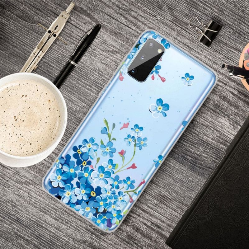 Coque Samsung Galaxy A41 Fleurs Bleues