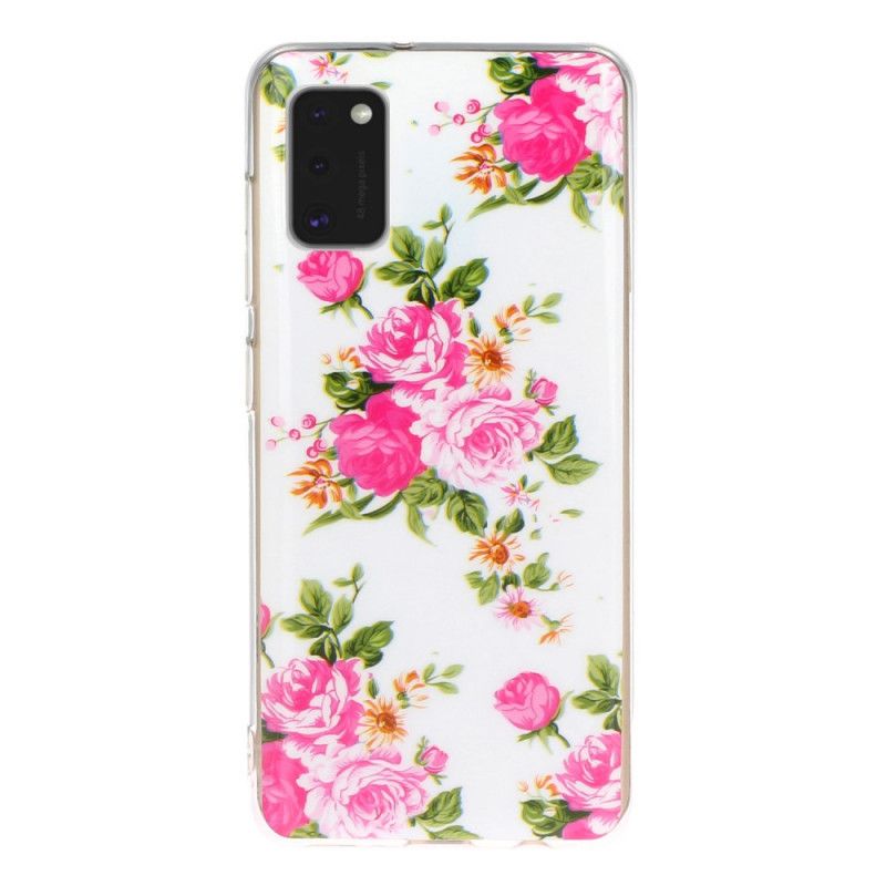 Coque Samsung Galaxy A41 Fleurs Liberty Fluorescente