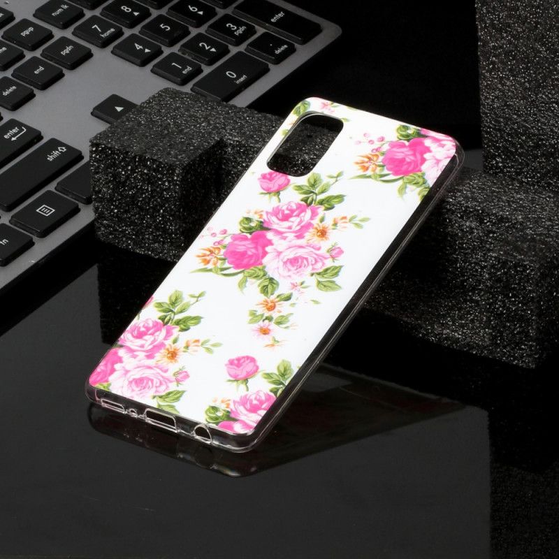 Coque Samsung Galaxy A41 Fleurs Liberty Fluorescente