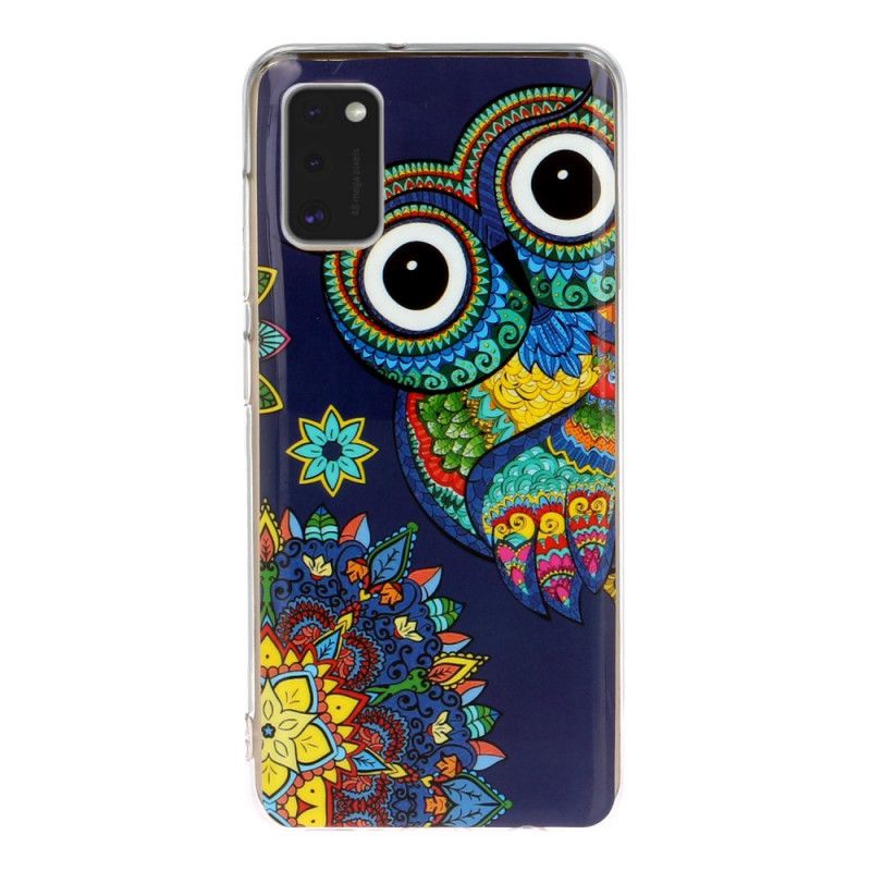 Coque Samsung Galaxy A41 Hibou Mandala Fluorescente