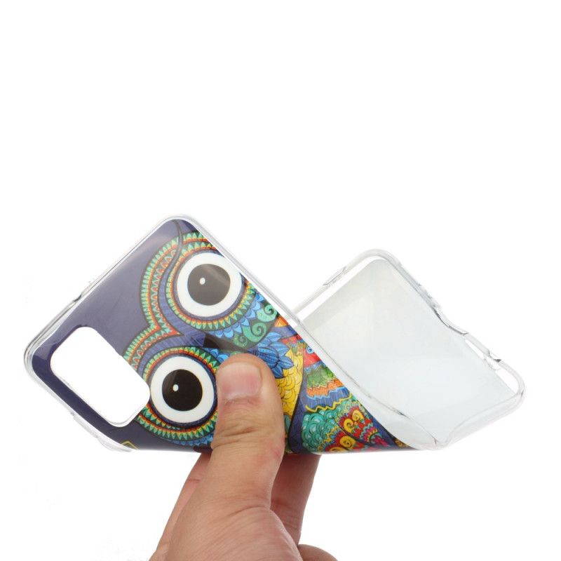 Coque Samsung Galaxy A41 Hibou Mandala Fluorescente