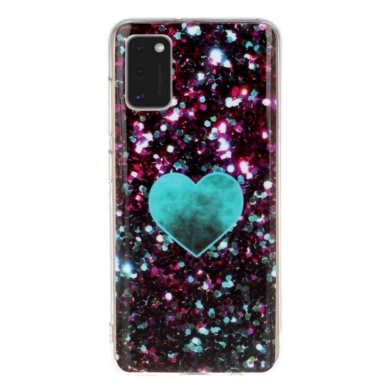 Coque Samsung Galaxy A41 Marbre Paillettes