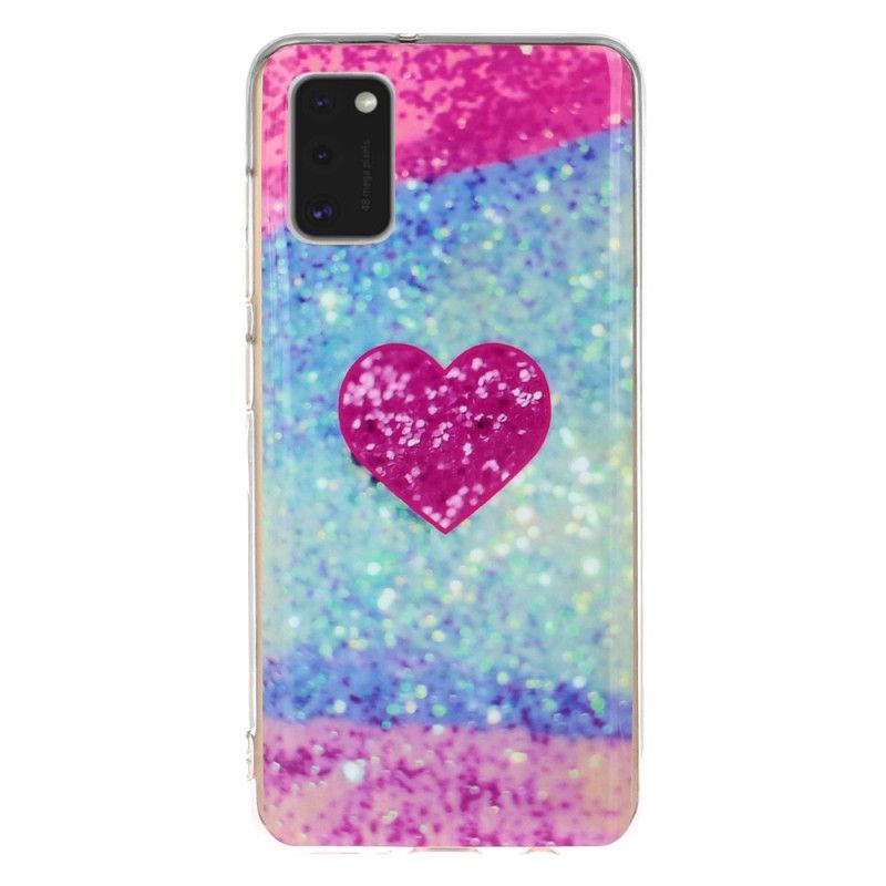 Coque Samsung Galaxy A41 Marbre Paillettes