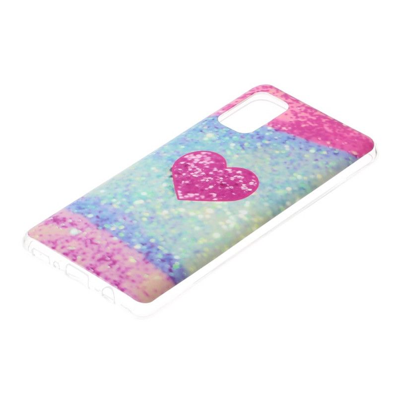 Coque Samsung Galaxy A41 Marbre Paillettes