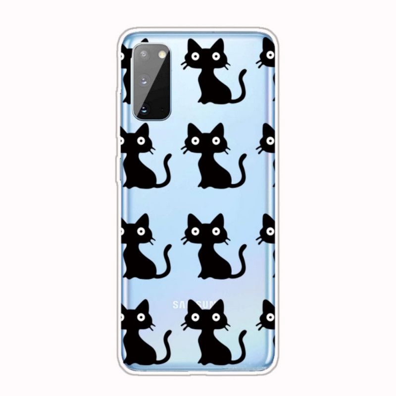 Coque Samsung Galaxy A41 Multiples Chats Noirs