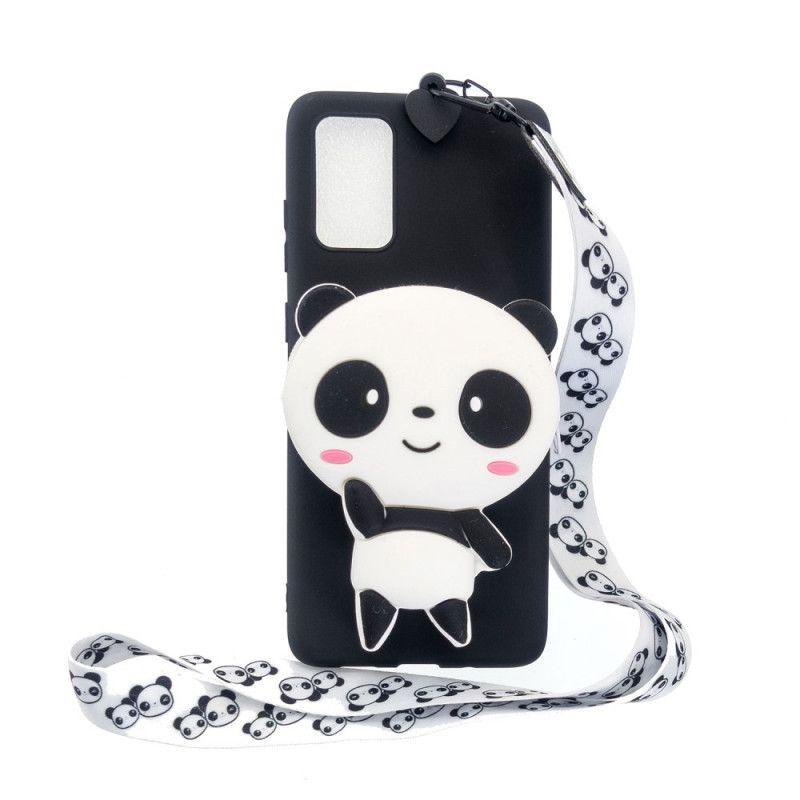 Coque Samsung Galaxy A41 Panda 3d Avec Lanière Mousqueton