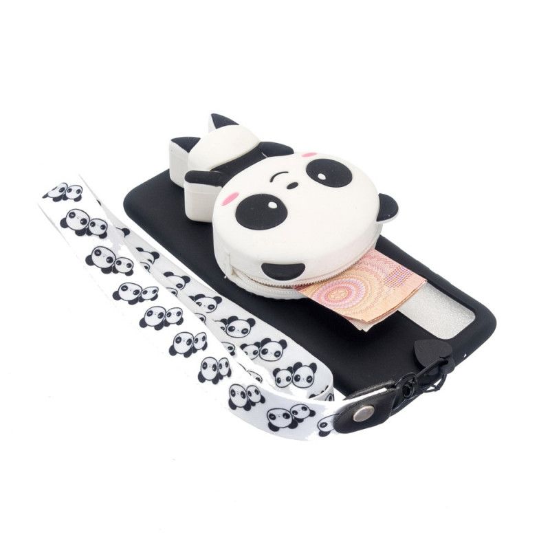 Coque Samsung Galaxy A41 Panda 3d Avec Lanière Mousqueton