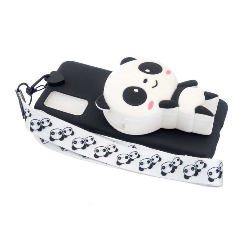 Coque Samsung Galaxy A41 Panda 3d Avec Lanière Mousqueton