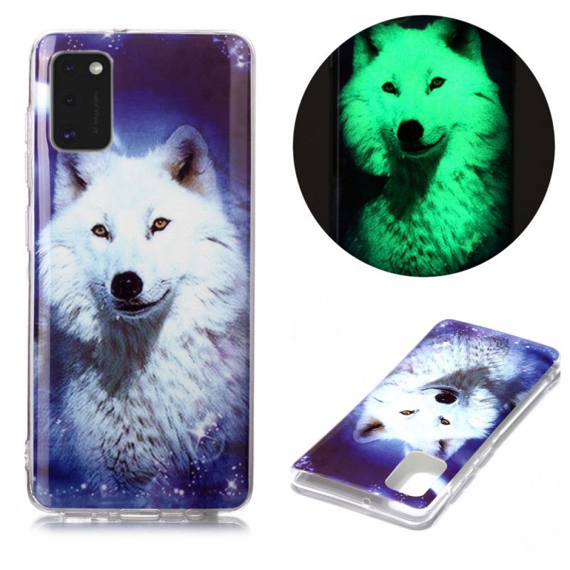 Coque Samsung Galaxy A41 Série Loup Fluorescente