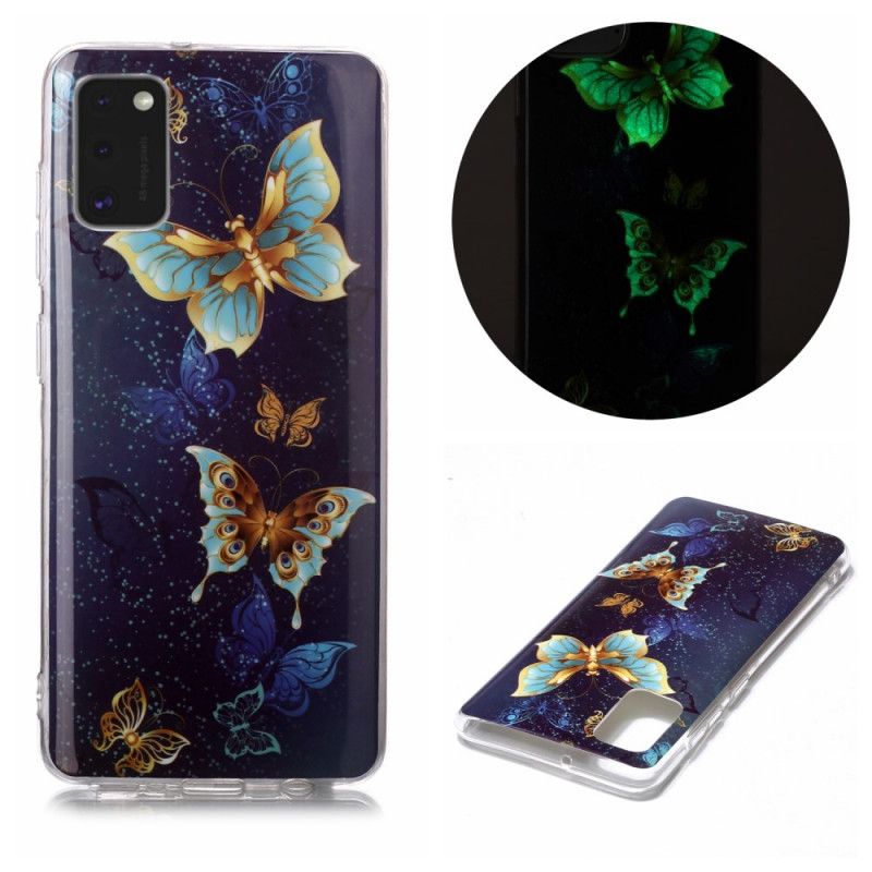 Coque Samsung Galaxy A41 Série Papillons Fluorescente