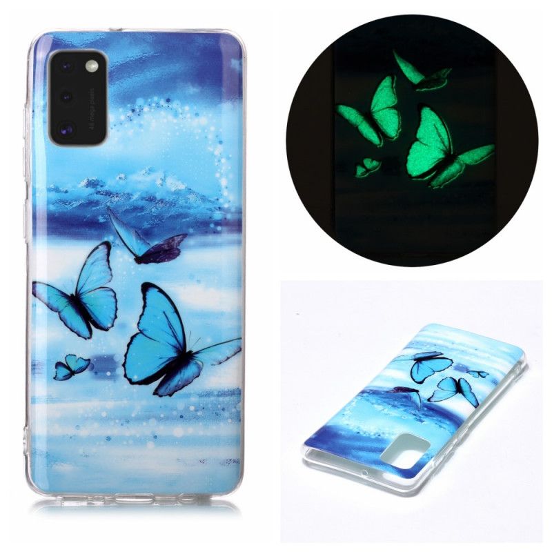 Coque Samsung Galaxy A41 Série Papillons Fluorescente