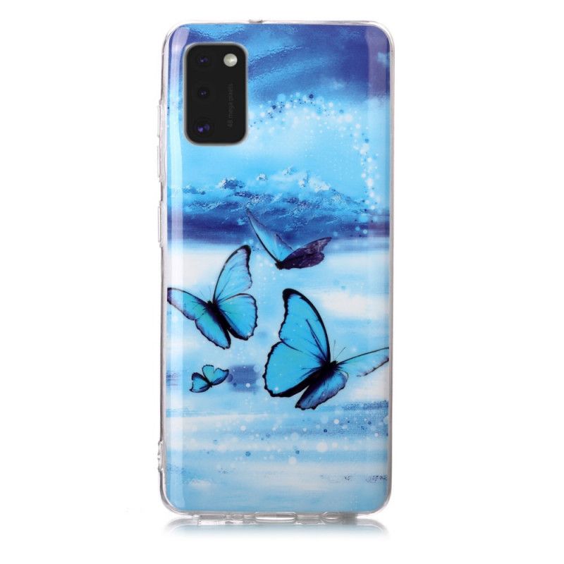 Coque Samsung Galaxy A41 Série Papillons Fluorescente