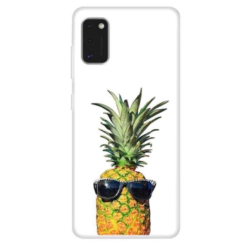 Coque Samsung Galaxy A41 Transparente Ananas À Lunettes