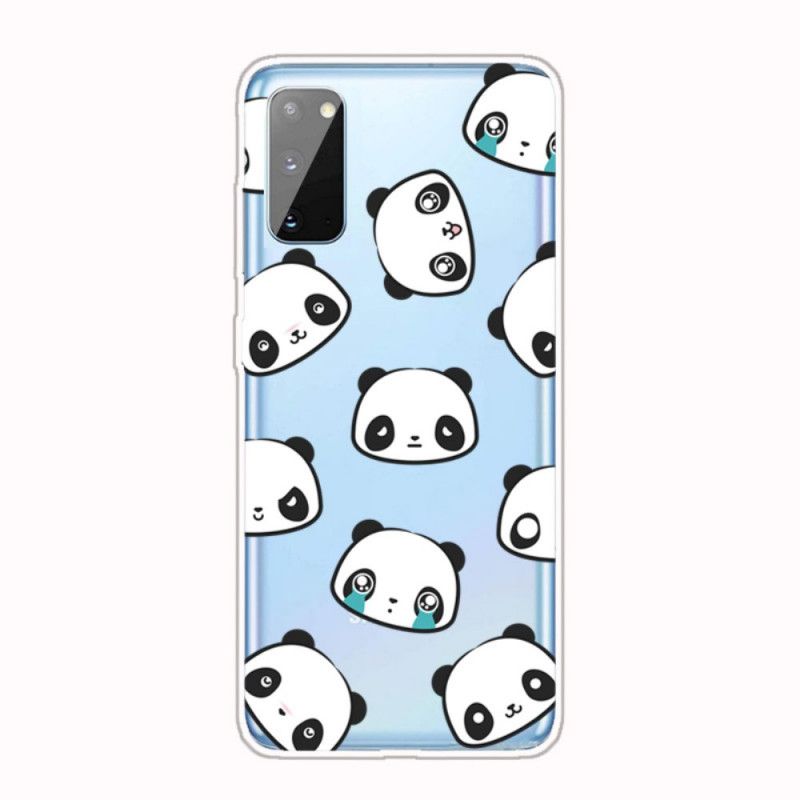 Coque Samsung Galaxy A41 Transparente Pandas Sentimentaux