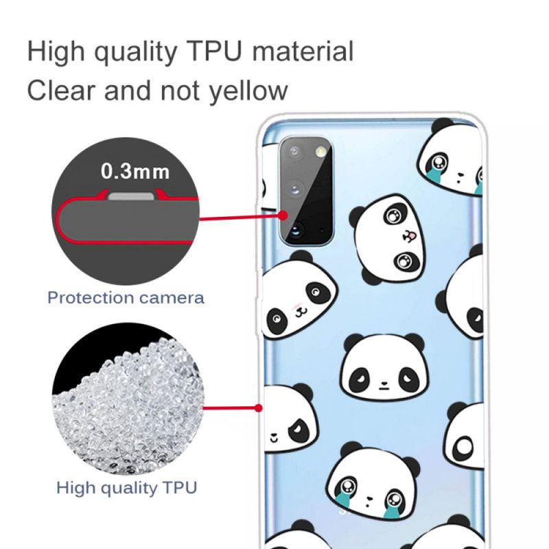 Coque Samsung Galaxy A41 Transparente Pandas Sentimentaux