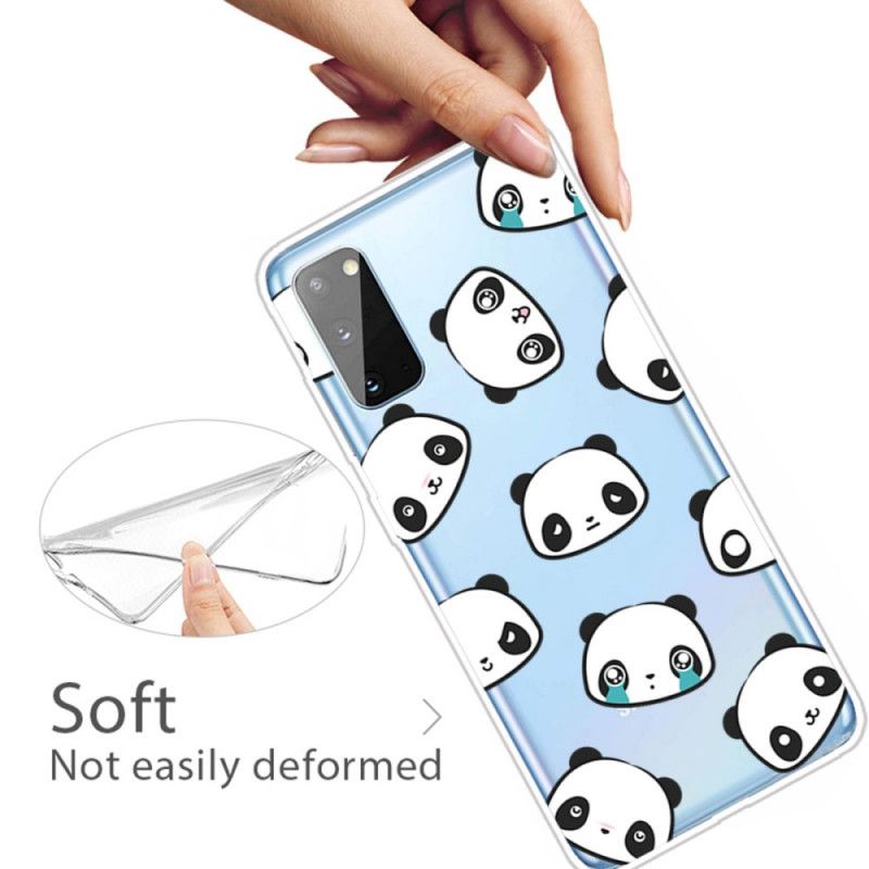 Coque Samsung Galaxy A41 Transparente Pandas Sentimentaux